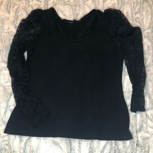 Boston Proper Long Sleeve Top Lace sleeves puff shoulders size Medium